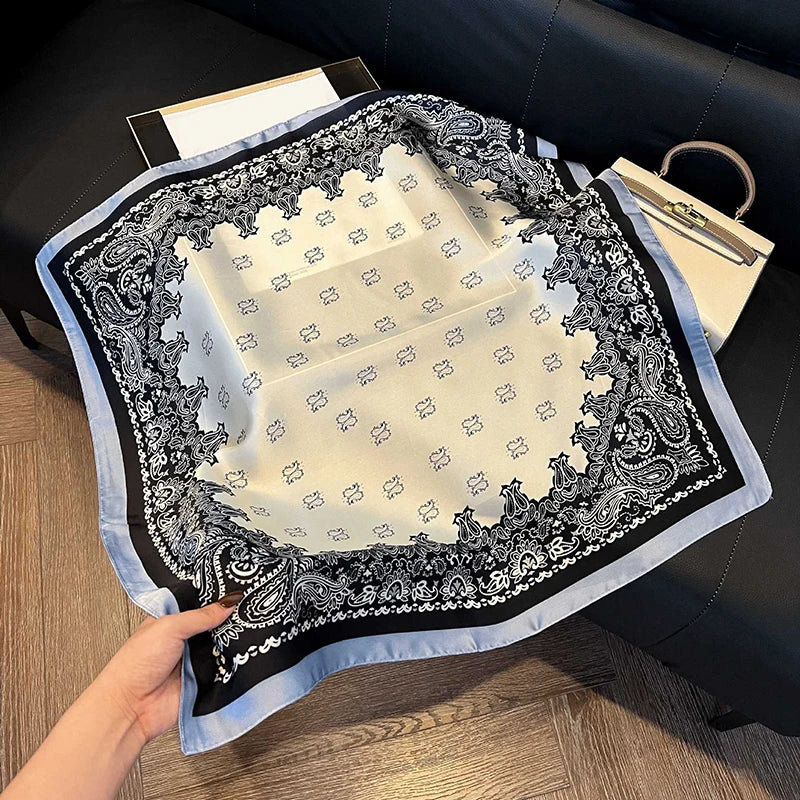 Imitation Silk Printed Square Scarf Fashion Accessories