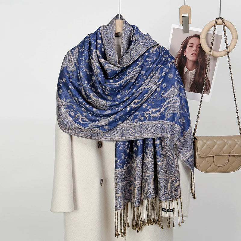 Paisley Embroidery Retro Cashew Cotton Scarf Wraps