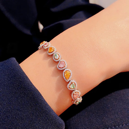 100% 925 Silver Stylish Zircon Fashion Bracelet Jewelry