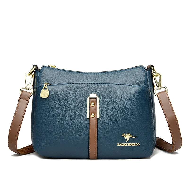 Genuine High Quality Soft Leather Women's Handbag Trendy Design Crossbody Bag