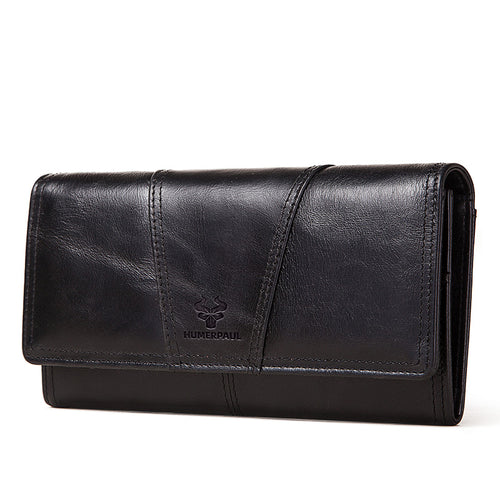 100% Genuine Leather Women Wallets Long With Cell Phone Holder Pocket image 0