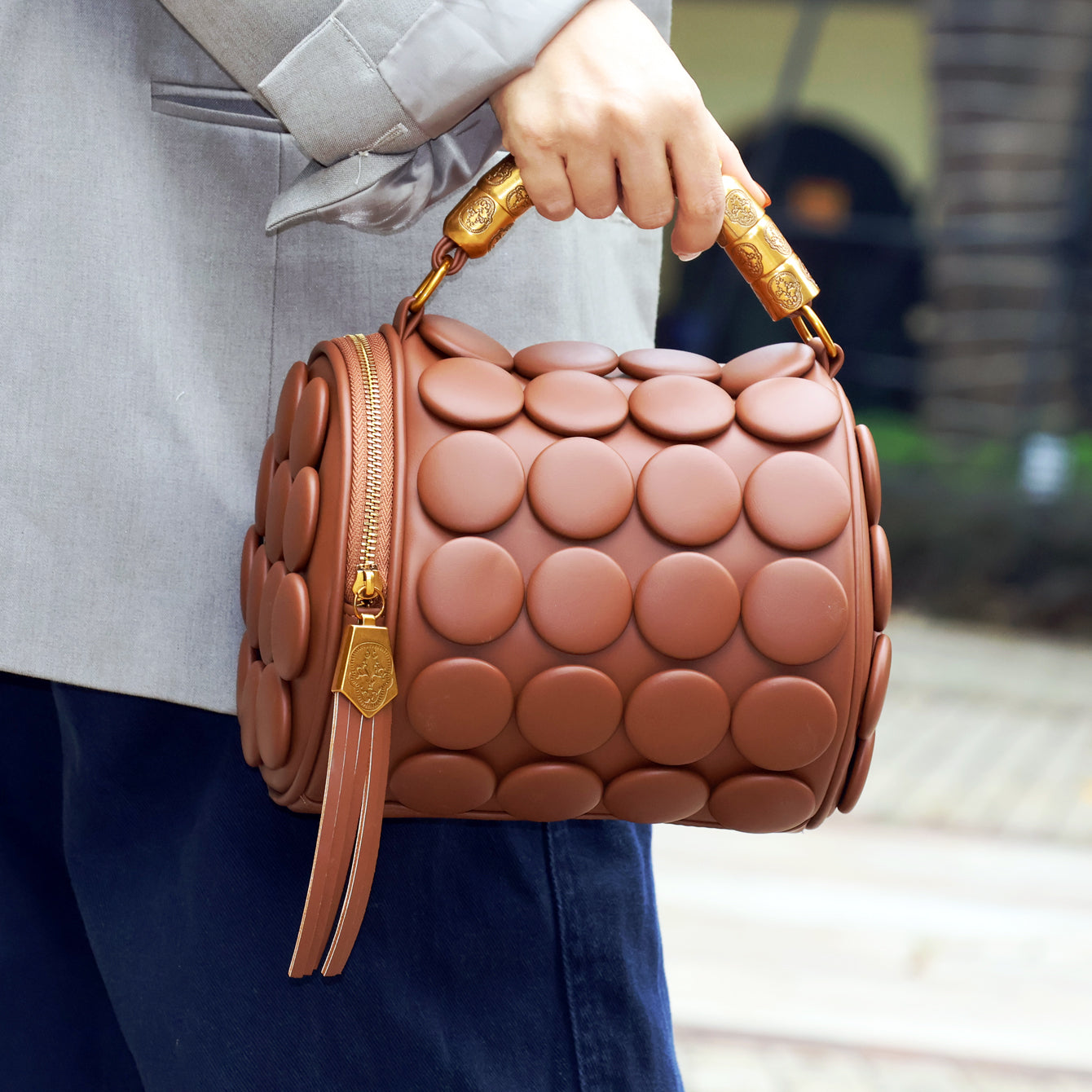 Bucket Design Handbag Purse Messenger Leather Handbag Shoulder Tote Bag image 1