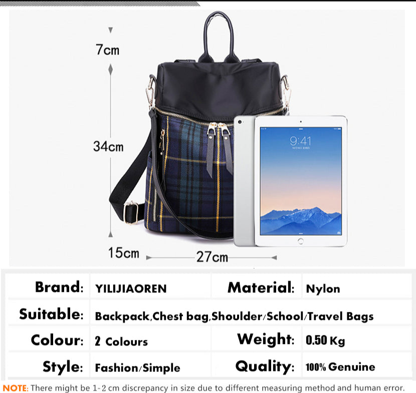Fashion Paneled Backpack Female Waterproof Nylon Backpack Large Capacity image 2