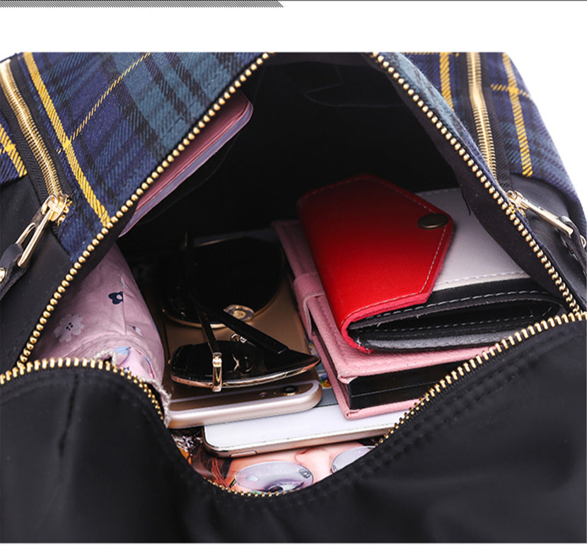 Fashion Paneled Backpack Female Waterproof Nylon Backpack Large Capacity image 3