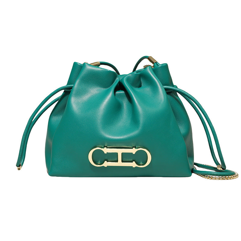 Luxury Style PU Leather Shoulder Bag Large Capacity Foldable Scarf Design image 0