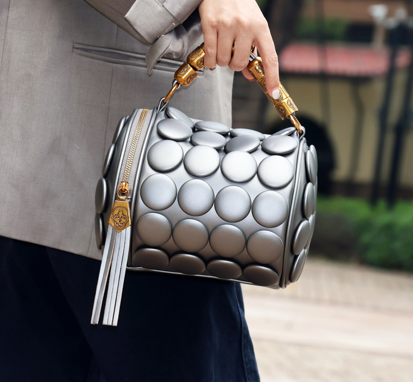 Bucket Design Handbag Purse Messenger Leather Handbag Shoulder Tote Bag image 2