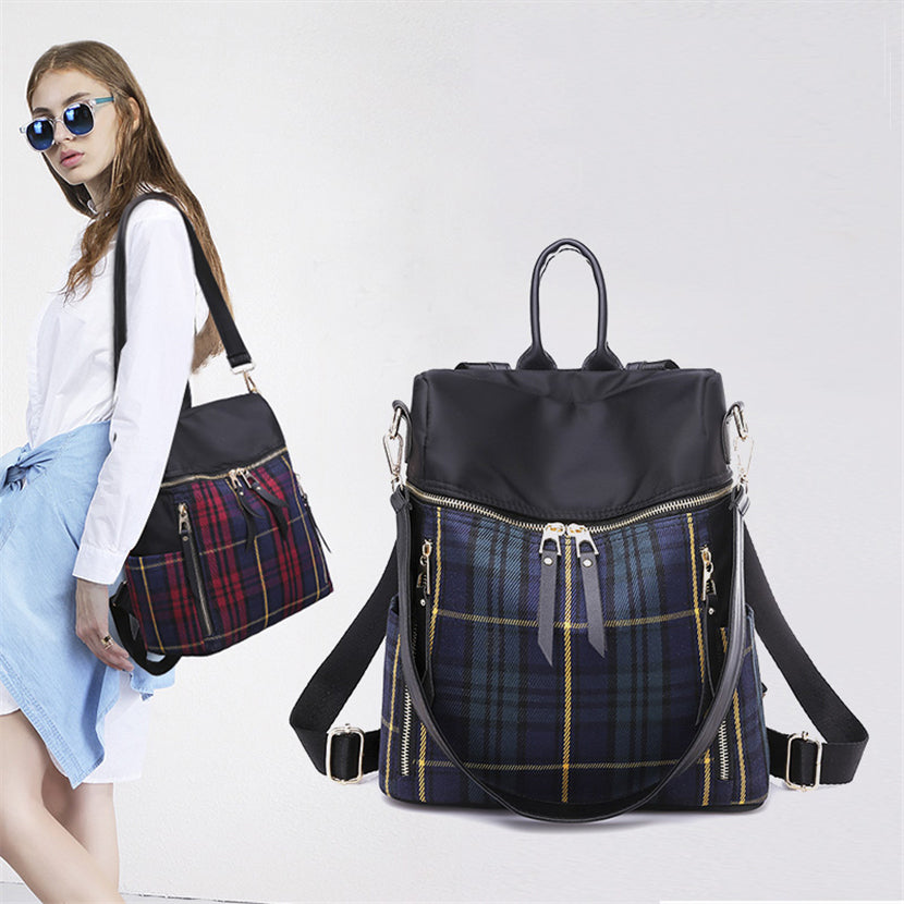 Fashion Paneled Backpack Female Waterproof Nylon Backpack Large Capacity image 1